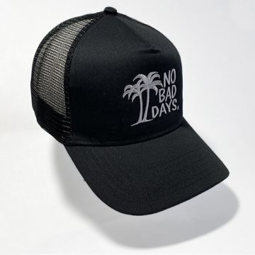 NO BAD DAYS® Mesh Back Black Trucker Hat
